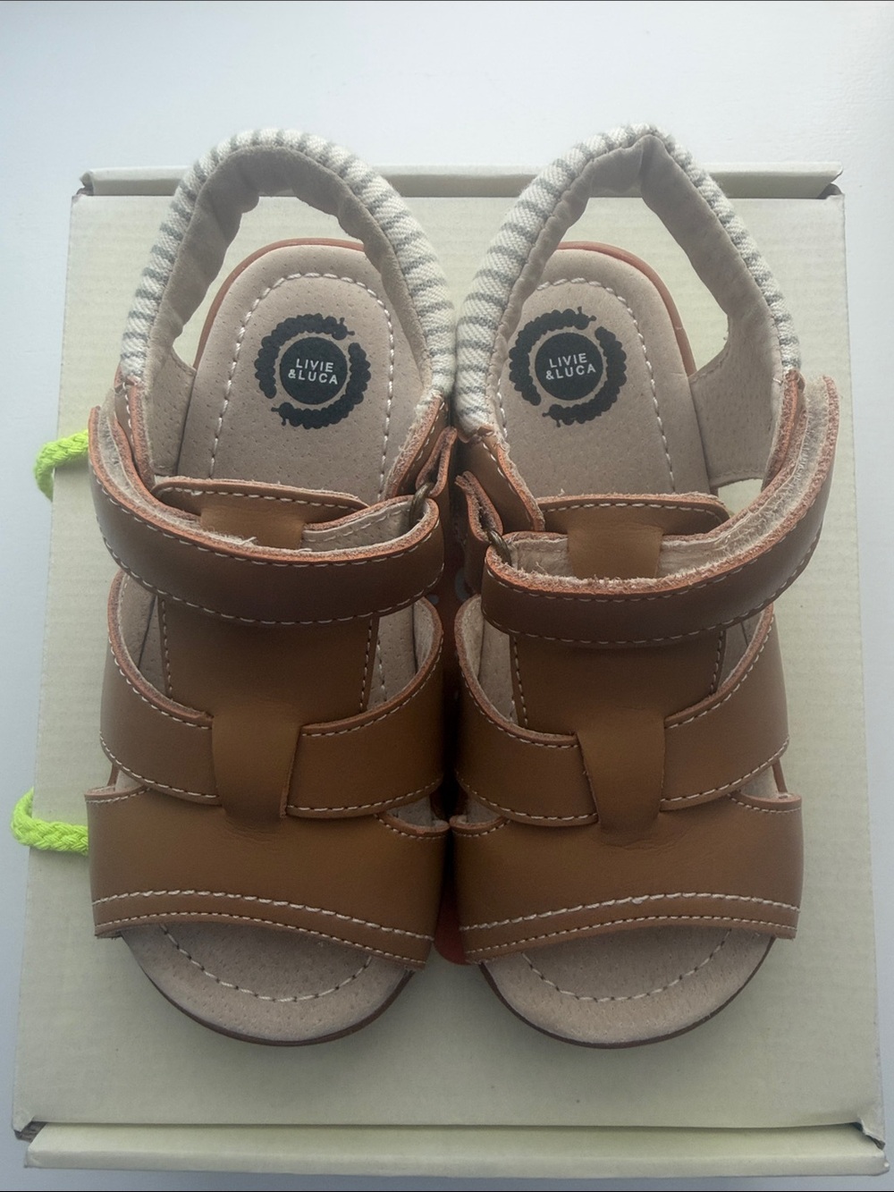 Livie & Luca Tan Brown Leather Kids Sandals